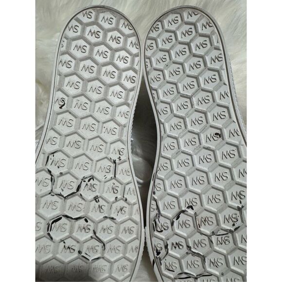 Stuart Weitzman woven metallic leather sneakers silver 38 - Picture 11 of 15